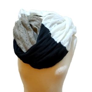 Unbranded color block cotton knit infiniti scarf